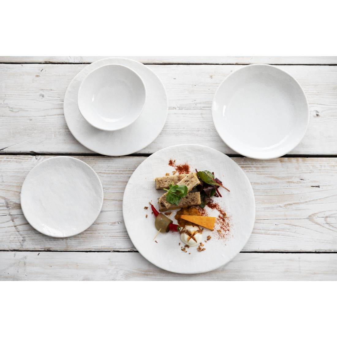 Olympia Denim White Coupe Plates 230mm (6 Pack) - FU226