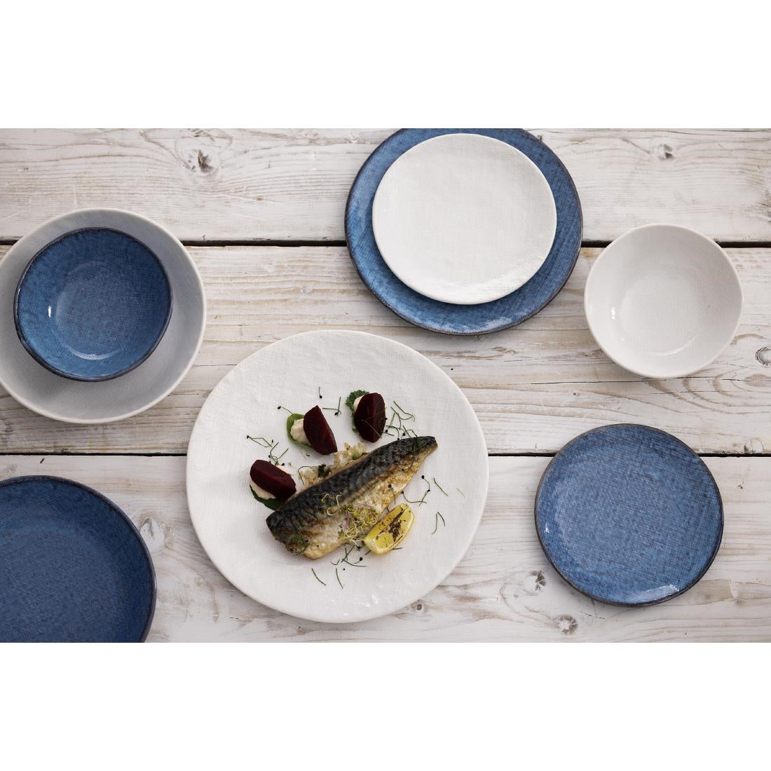 Olympia Denim White Coupe Plates 180mm (6 Pack) - FU225