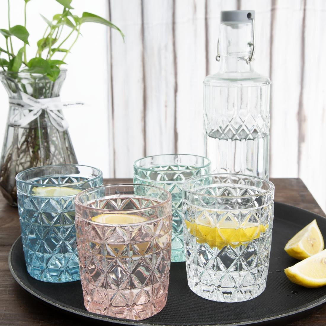 Olympia Havana Tumblers Green 300ml (6 Pack) - FU424