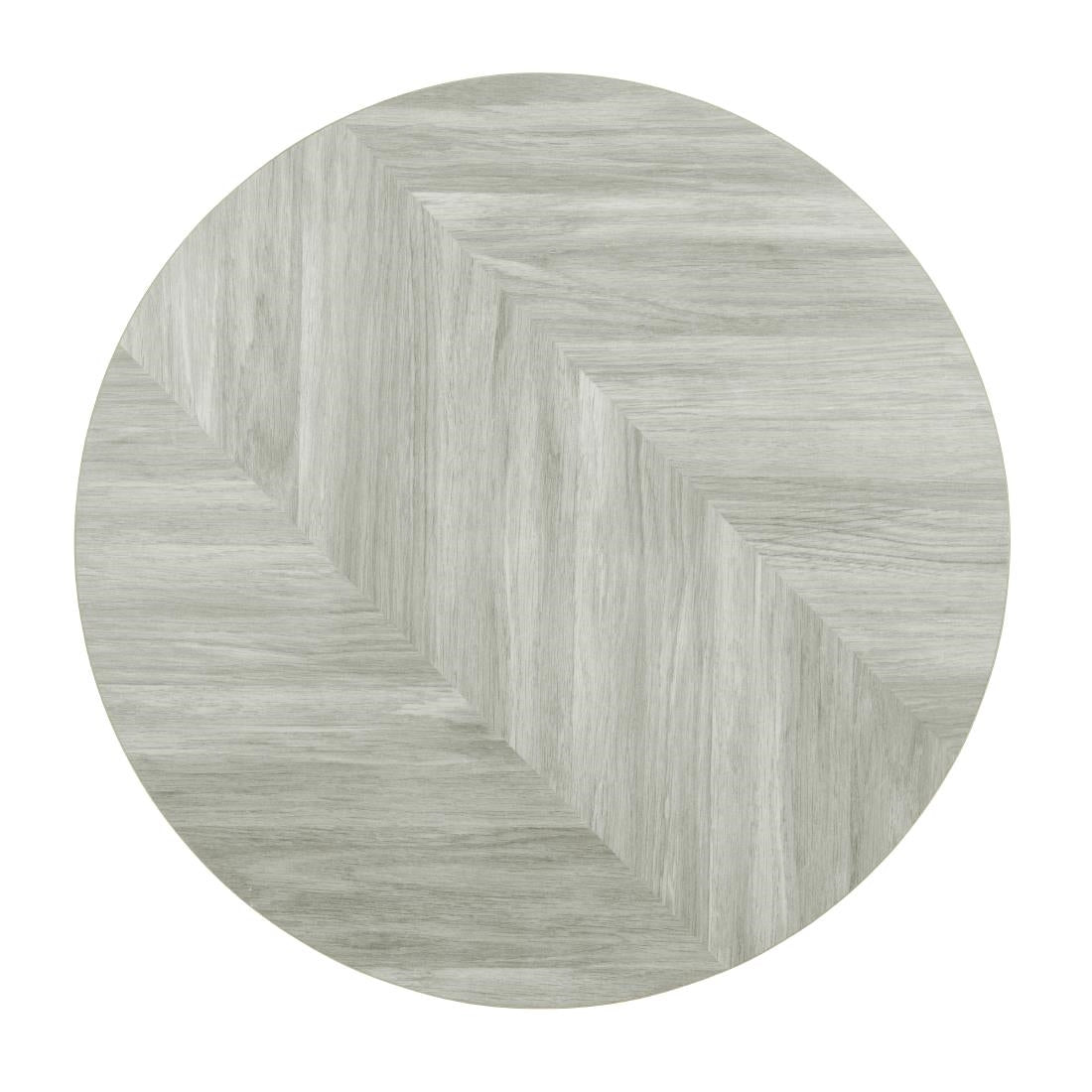 Bolero Pre-Drilled Round Table Top Chevron Design 600mm - FU511