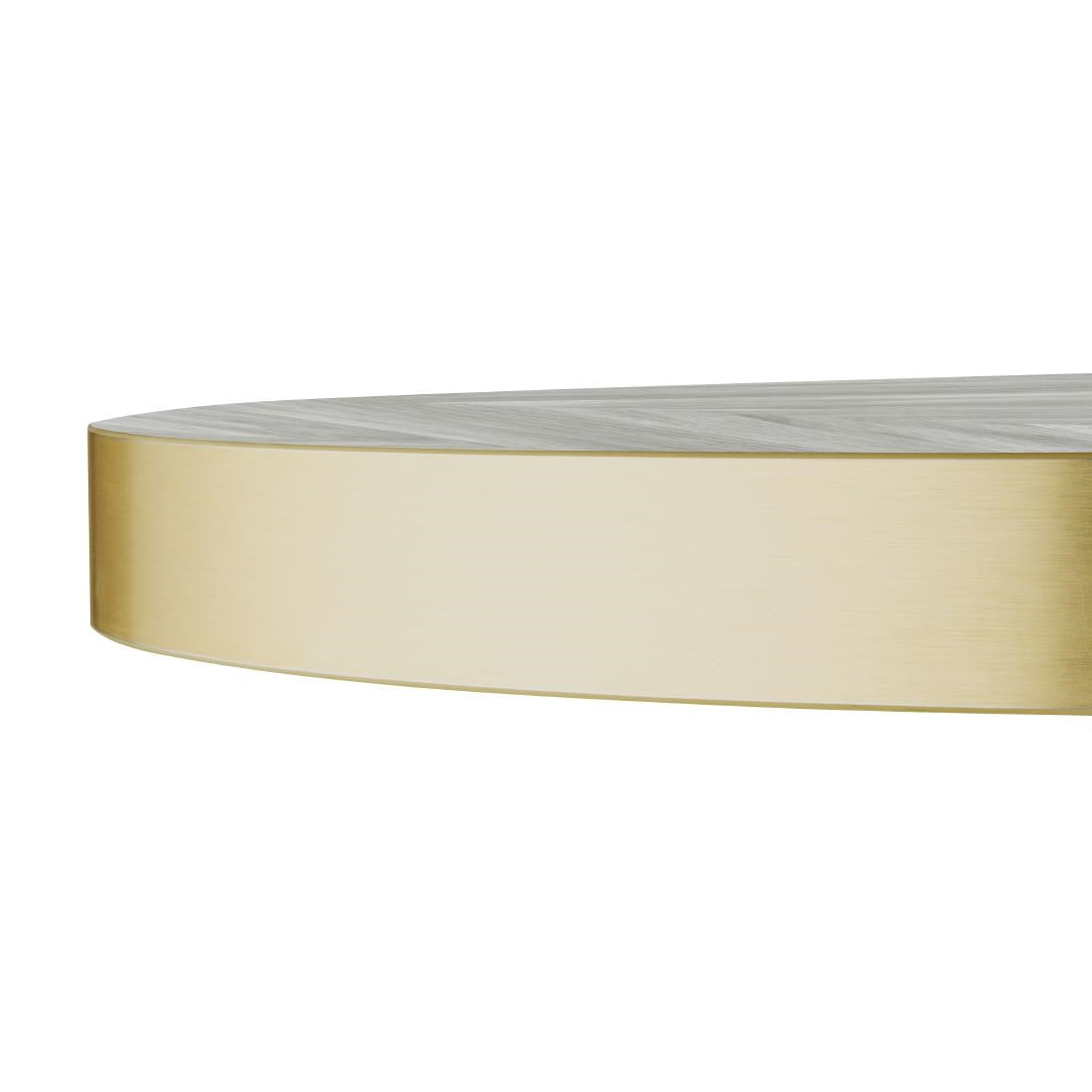 Bolero Pre-Drilled Round Table Top Chevron Design 600mm - FU511