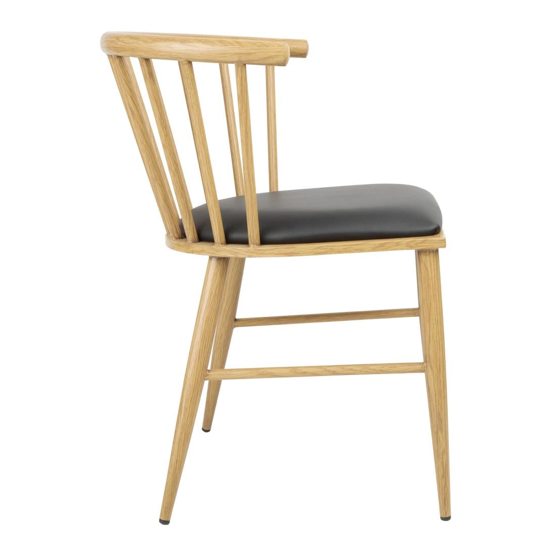 Bolero Harrowdene Padded Metal Side Chairs Wood Effect (2 Pack) - FU528
