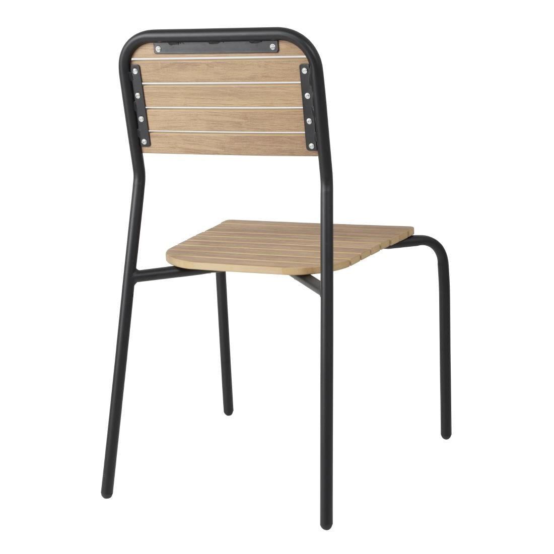 Bolero Santorini Wood Effect Outdoor Chairs (4 Pack) - FU537
