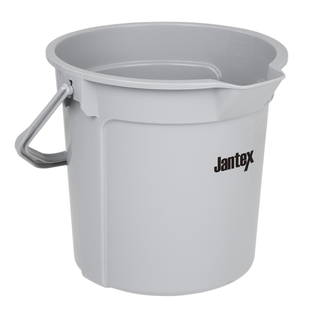 Jantex Grey Graduated Bucket with Pouring Lip 14ltr - FU589