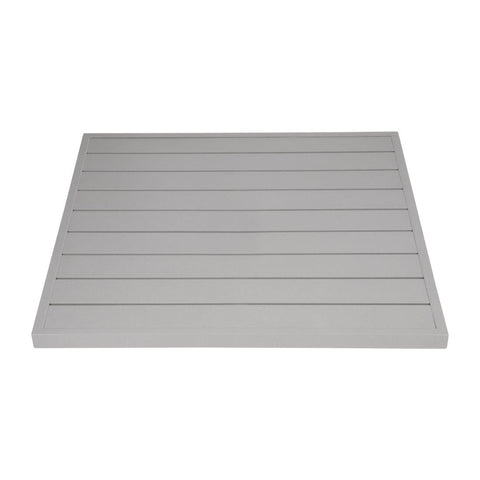 Bolero Aluminium Square Table Top Light Grey 700mm - FW598