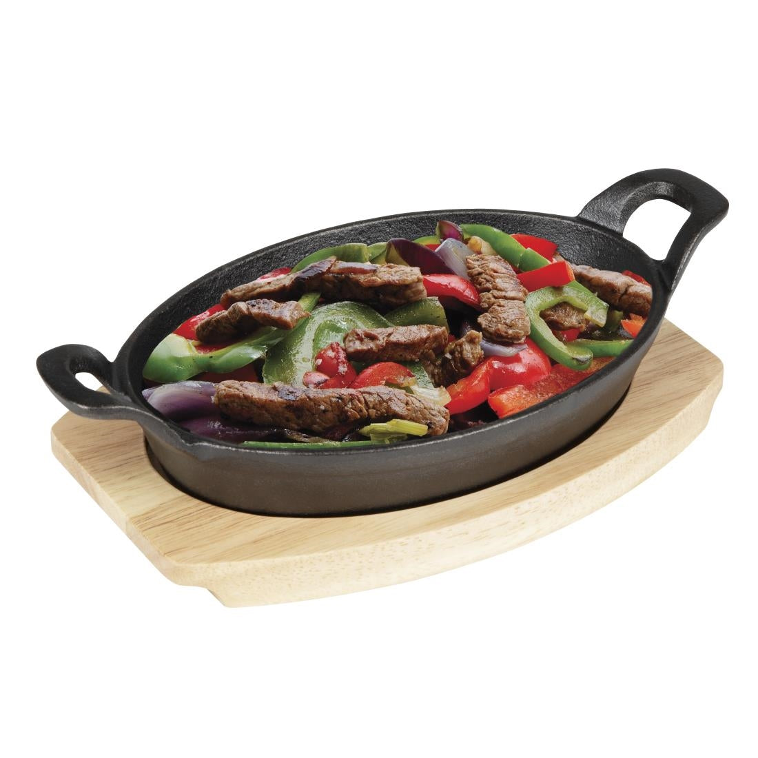 Olympia Hevea Board for Cast Iron Oval Eared Dish 260x165mm (FW817) - FW977