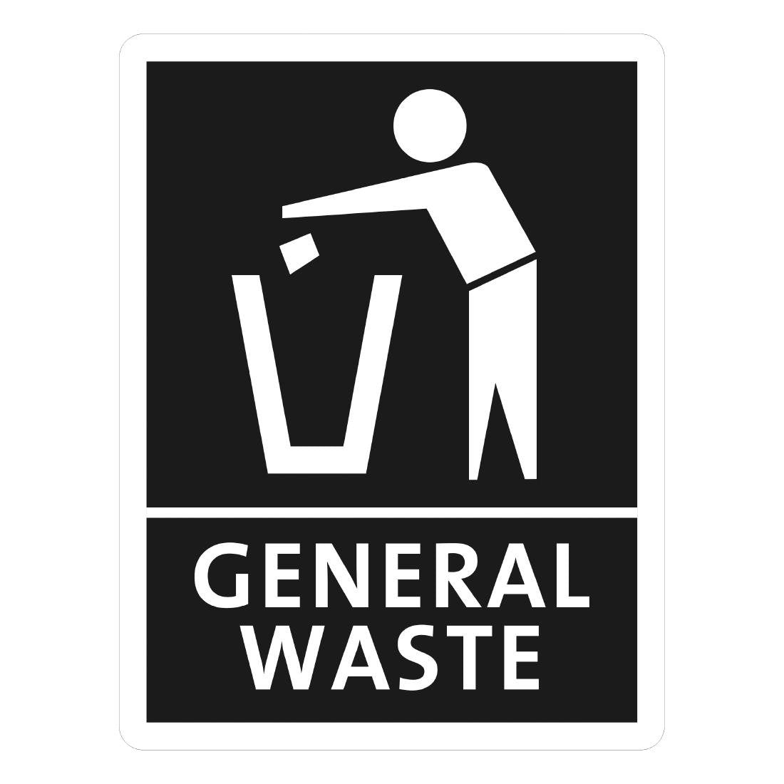 Jantex Slim Bin General Waste Label - FX192
