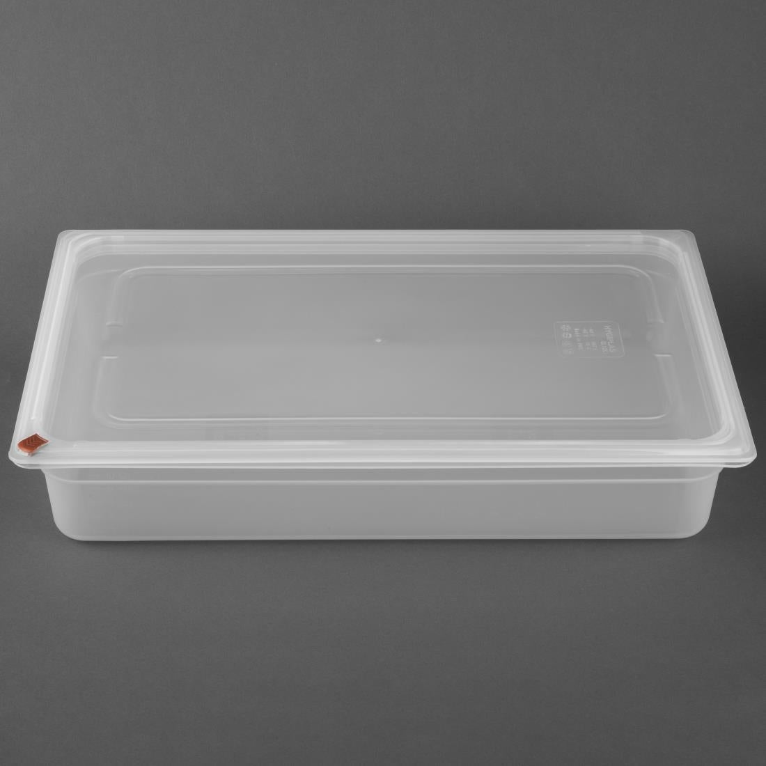 Hygiplas Click PP 1/1 GN Container with Lid & 7 Colour Clips 100mm 13Ltr (2 Pack) - FZ086