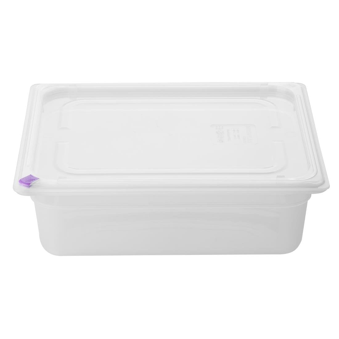 Hygiplas Click PP 1/2 GN Container with Lid & 7 Colour Clips 100mm 5.9 Ltr (4 Pack) - FZ089