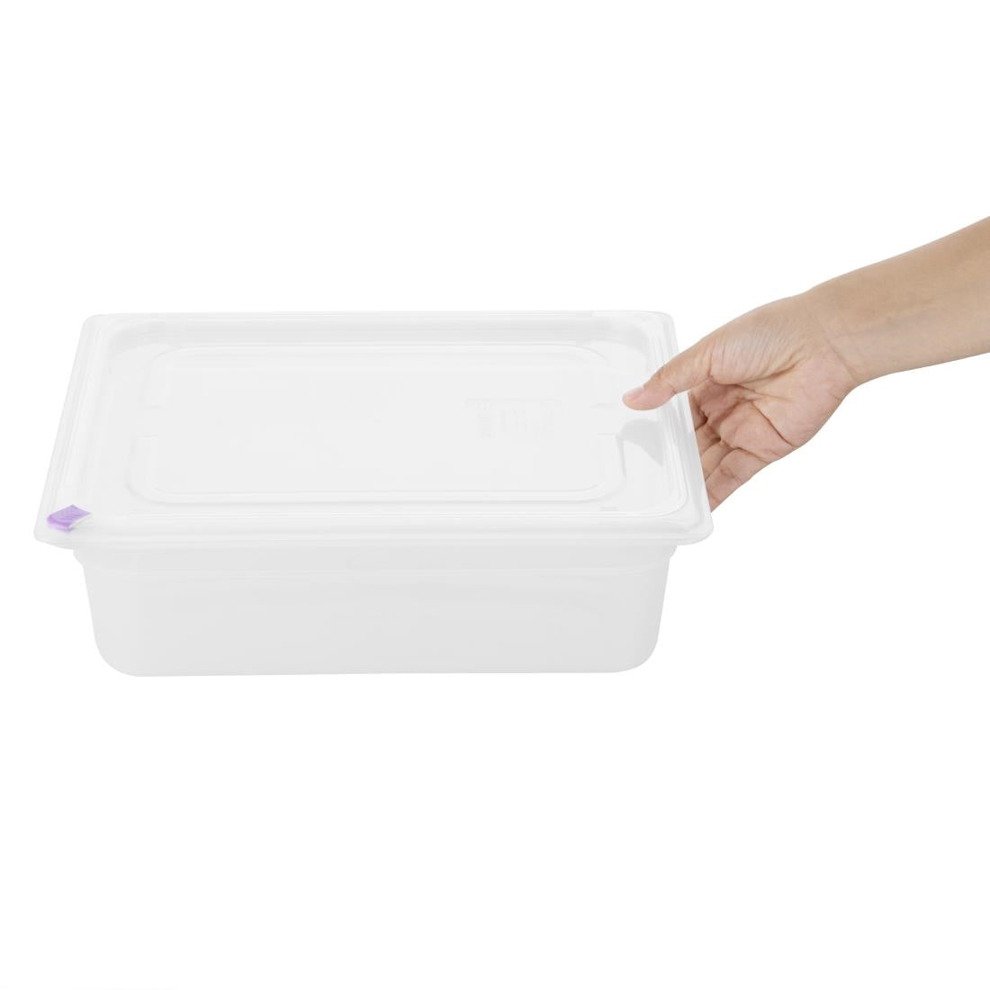 Hygiplas Click PP 1/2 GN Container with Lid & 7 Colour Clips 100mm 5.9 Ltr (4 Pack) - FZ089