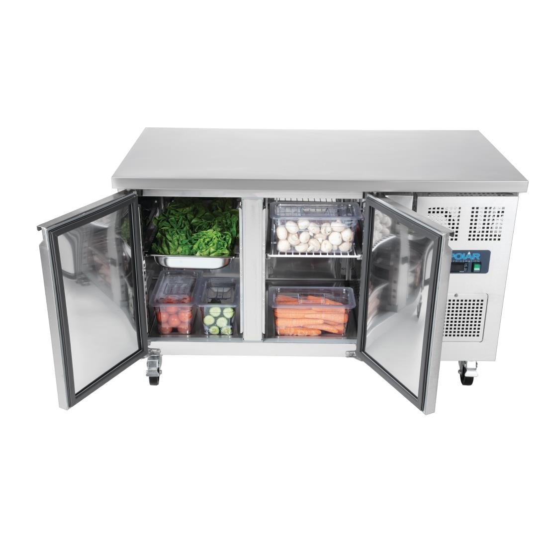 Polar U-Series Double Door Counter Fridge - 282Ltr - UA047-A