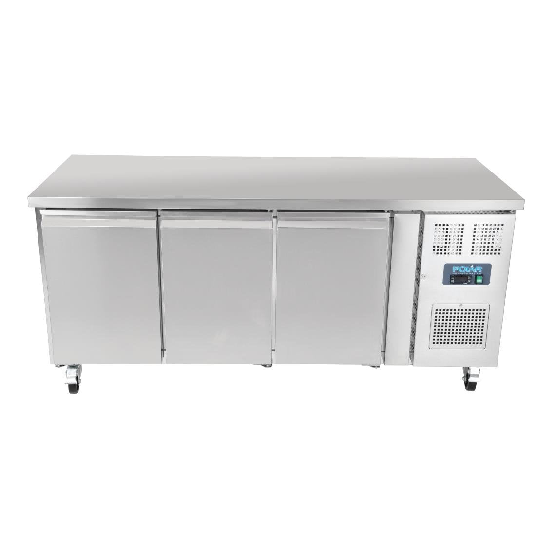 Polar U-Series Triple Door Counter Fridge - 417Ltr - UA048-A