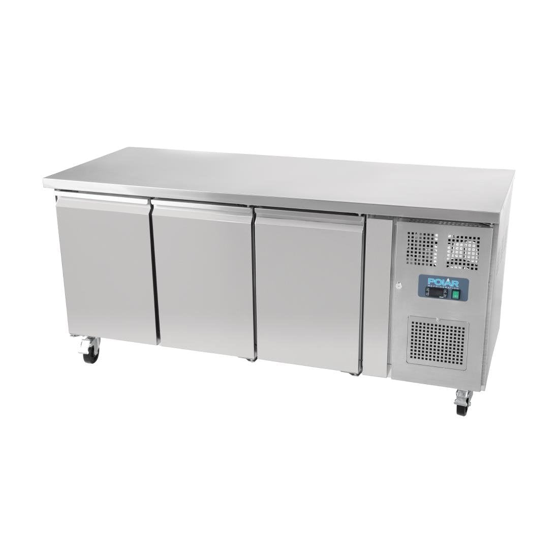 Polar U-Series Triple Door Counter Fridge - 417Ltr - UA048-A