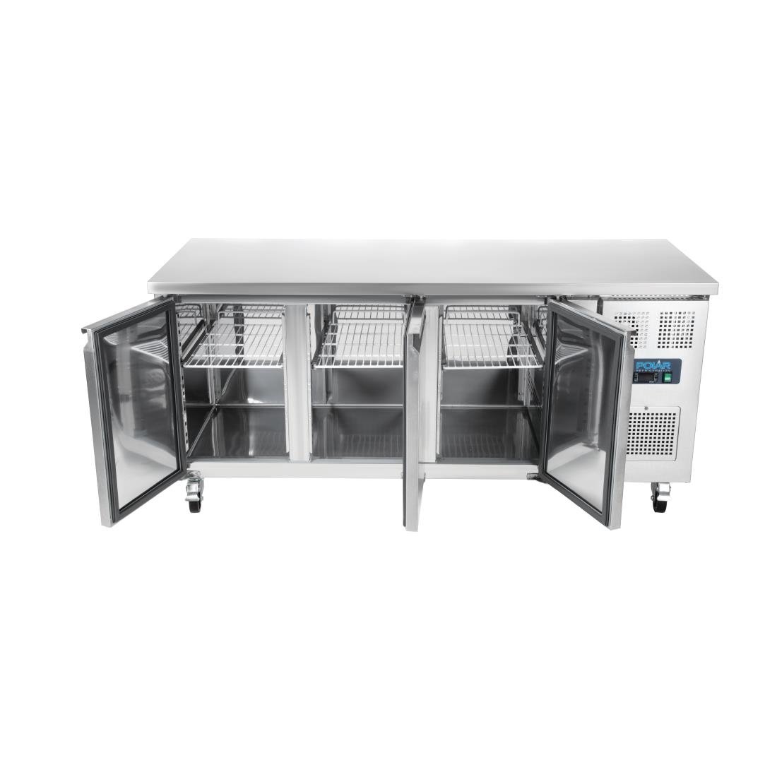 Polar U-Series Triple Door Counter Fridge - 417Ltr - UA048-A