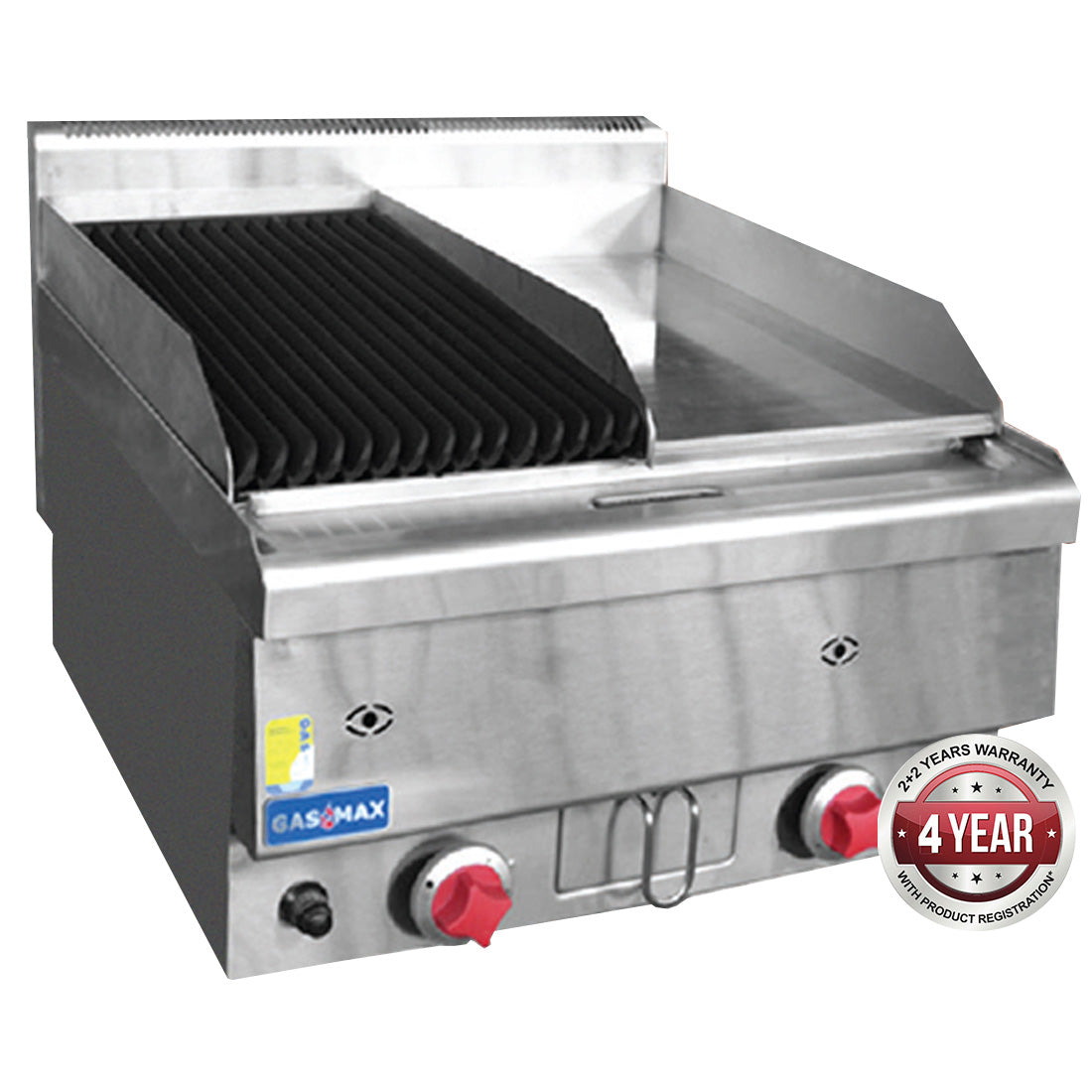 GasMax Gasmax Benchtop Lpg Gas Combo 1/2 Char & 1/2 Griddle