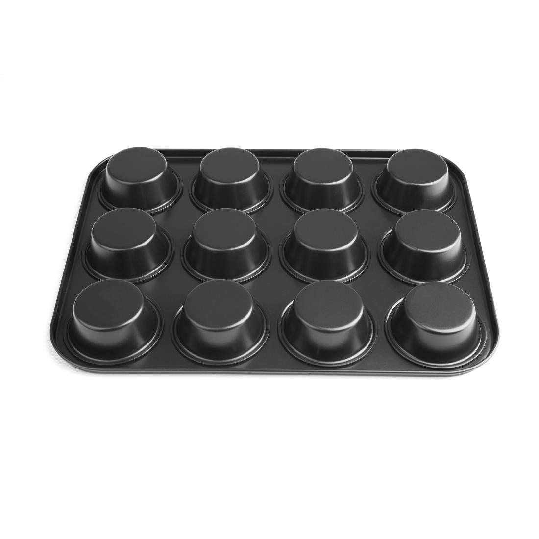 Vogue Carbon Steel Non-Stick Muffin Tray 12 Cup - GD011