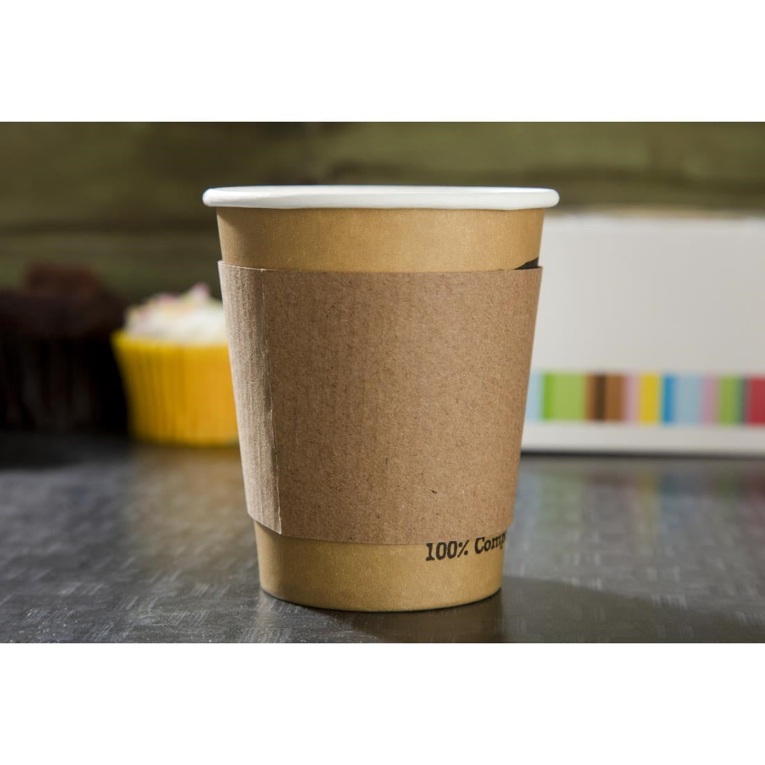 Fiesta Recyclable Corrugated Cup Sleeves for 225ml Cup (Pack of 1000) - GD328