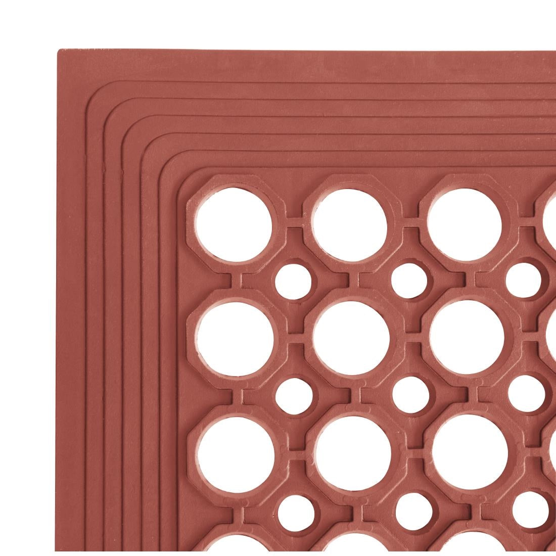 Jantex Rubber Grease-resistant Anti-Fatigue Mat Red - 1500 x 900mm - GF017