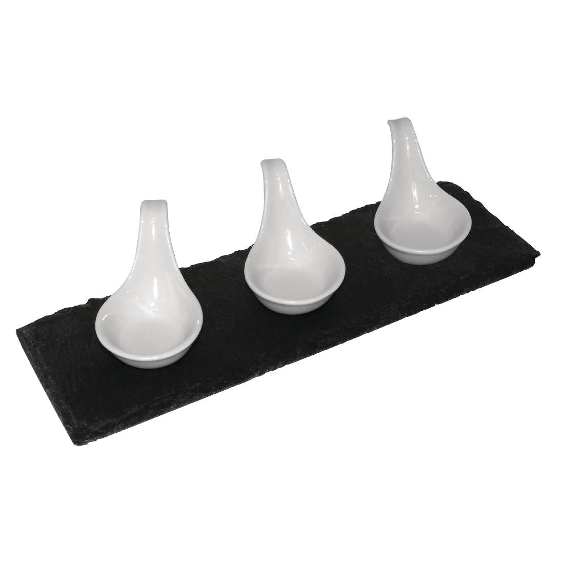 Olympia Natural Slate Rectangular Display Trays 300mm (4 Pack) - CK408