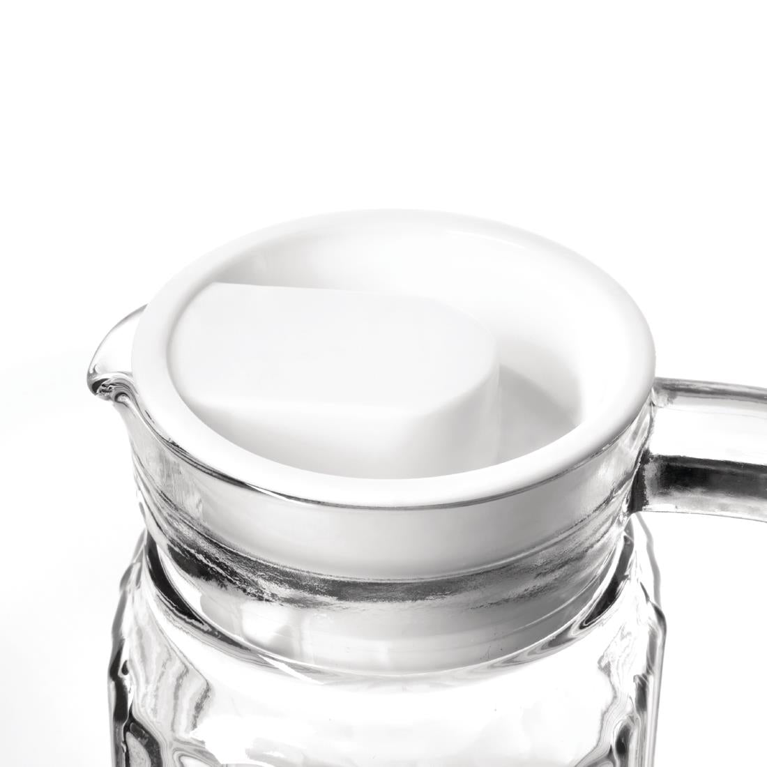 Olympia Ribbed Glass Jugs 1Ltr (6 Pack) - GF922