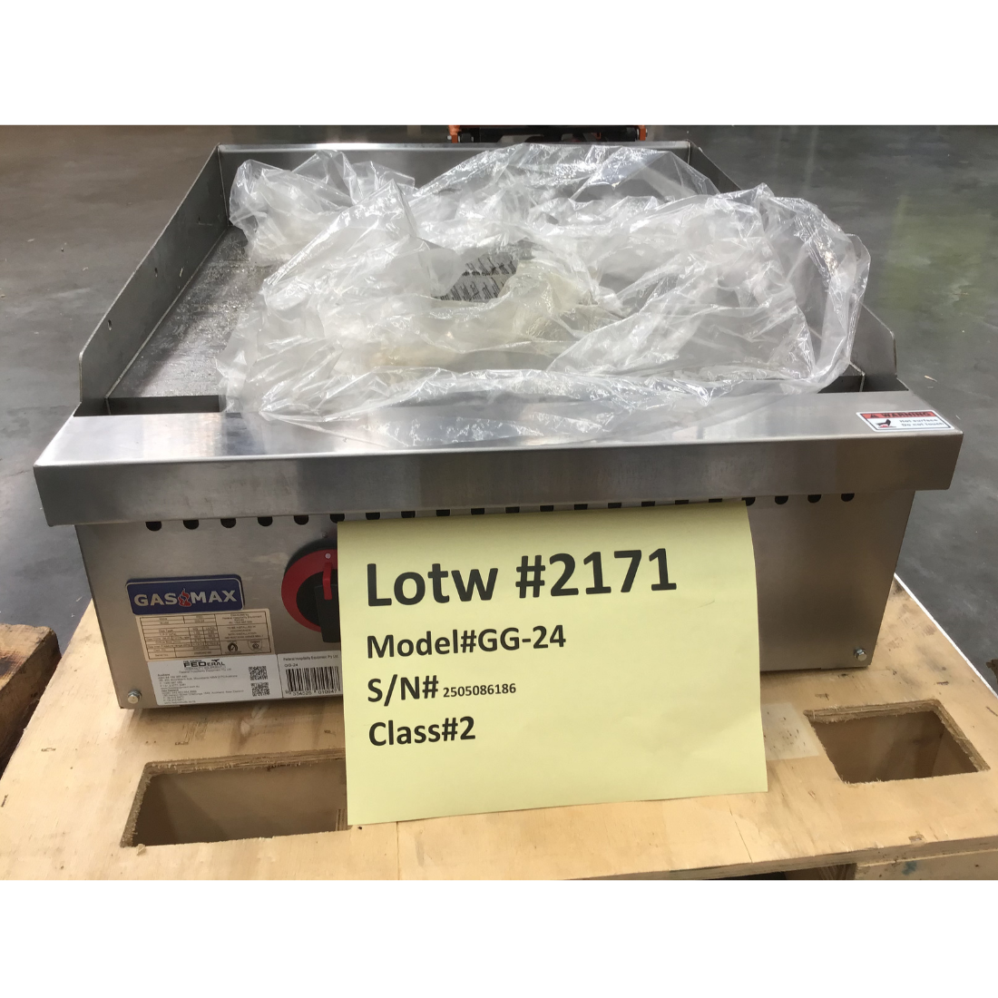 CLEARANCE - Gasmax Two burner NG Griddle Top - GG-24-NSW2171