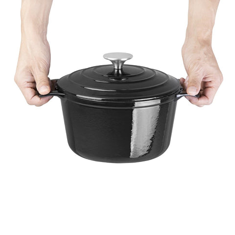 Vogue Black Round Casserole Dish 3.2Ltr - GH300