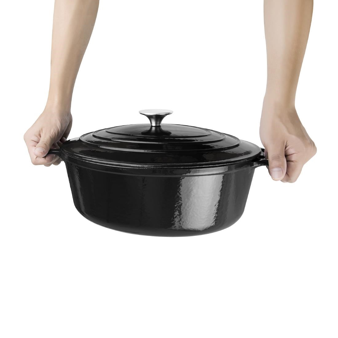 Vogue Black Oval Casserole Dish 5Ltr - GH306