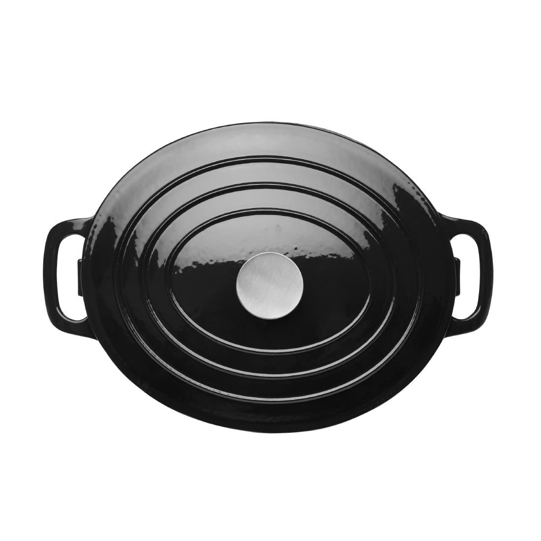 Vogue Black Oval Casserole Dish 5Ltr - GH306