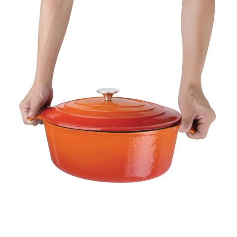 Vogue Orange Oval Casserole Dish 5Ltr - GH311
