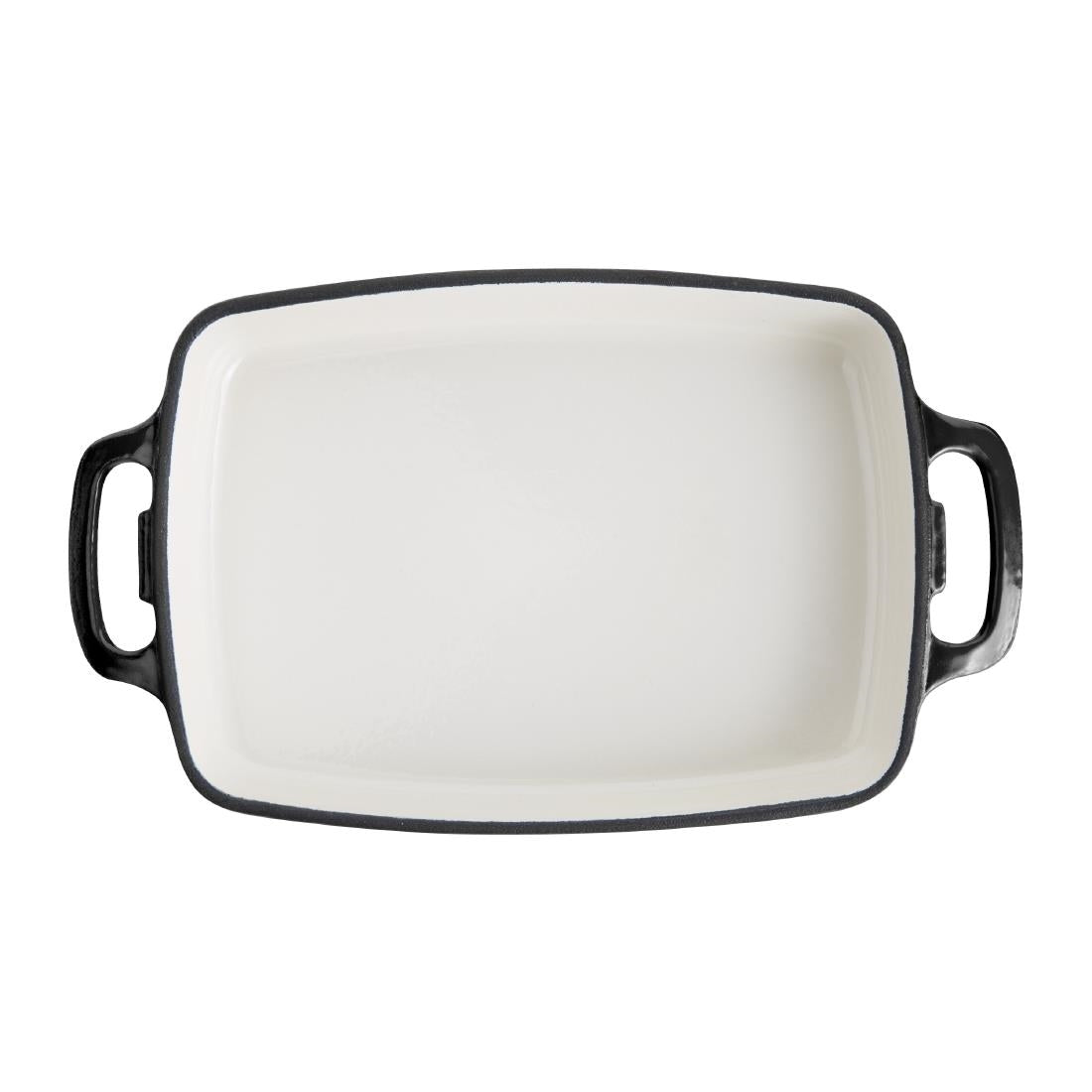 Vogue Black Rectangular Cast Iron Dish 2.8Ltr - GH324