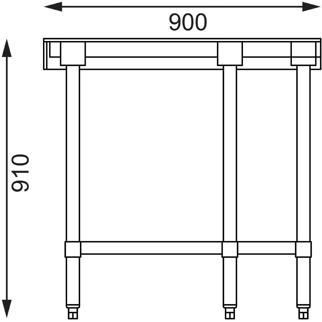 Vogue Stainless Steel Corner Table 700mm - GL278