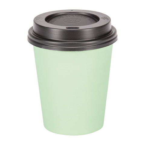 Fiesta Recyclable Takeaway Coffee Cups Single Wall Turquoise 225ml (Pack of 1000) - GP403