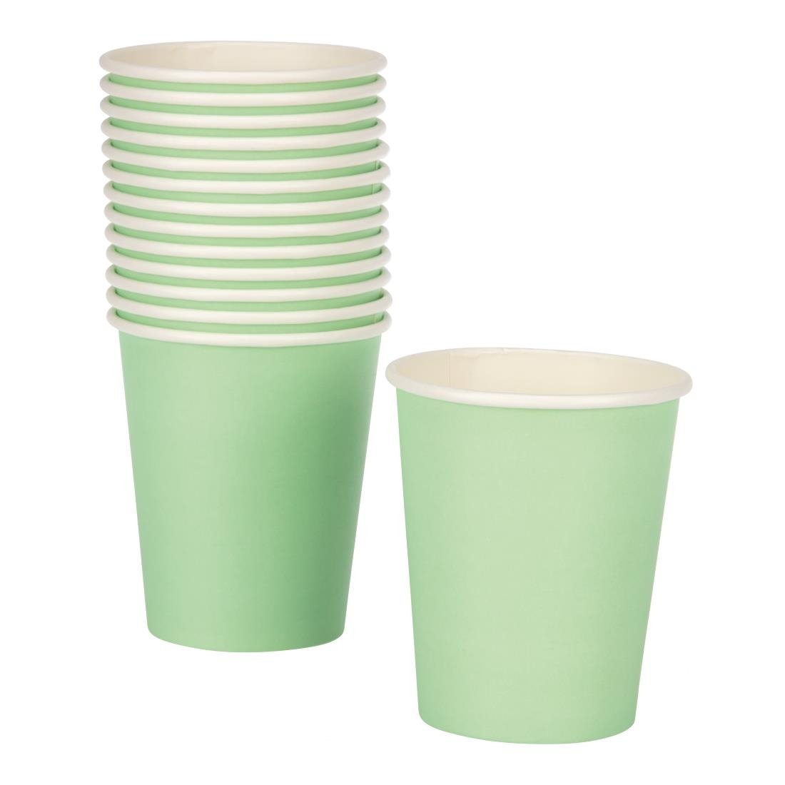 Fiesta Recyclable Takeaway Coffee Cups Single Wall Turquoise 225ml (Pack of 1000) - GP403