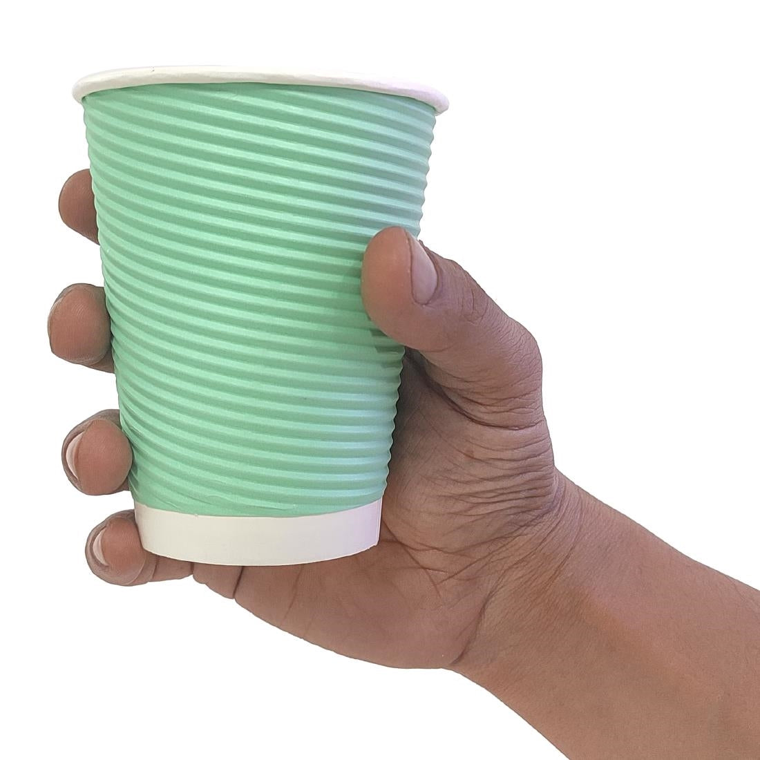 Fiesta Recyclable Takeaway Coffee Cups Ripple Wall Turquoise 340ml (Pack of 500) - GP422