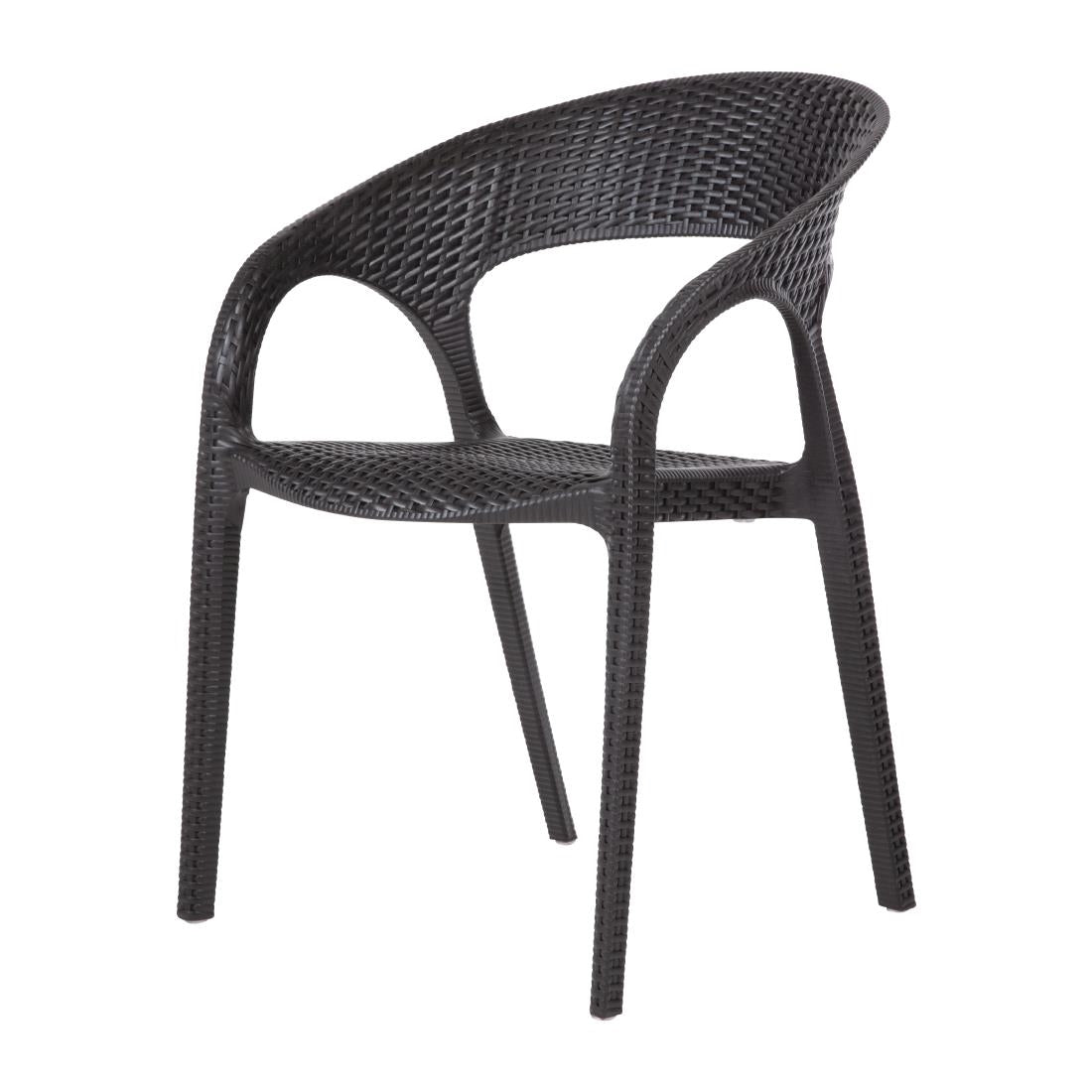 Bolero PP Rattan Wraparound Armchairs (Pack of 4) - GR363