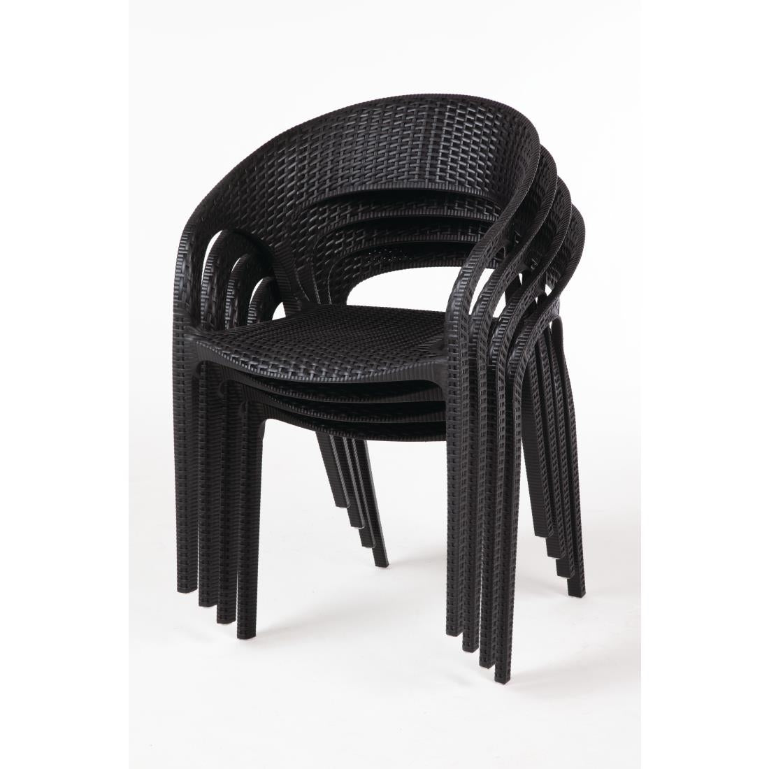 Bolero PP Rattan Wraparound Armchairs (Pack of 4) - GR363