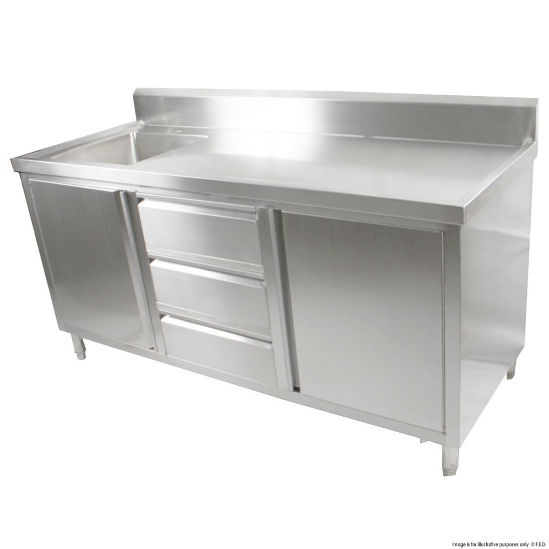Modular Systems SC-6-H Cabinet with Sink - 1200-2100mm Width - Left/Right Sink