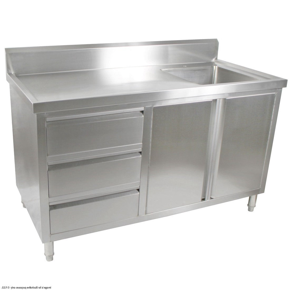 Modular Systems SC-6-H Cabinet with Sink - 1200-2100mm Width - Left/Right Sink