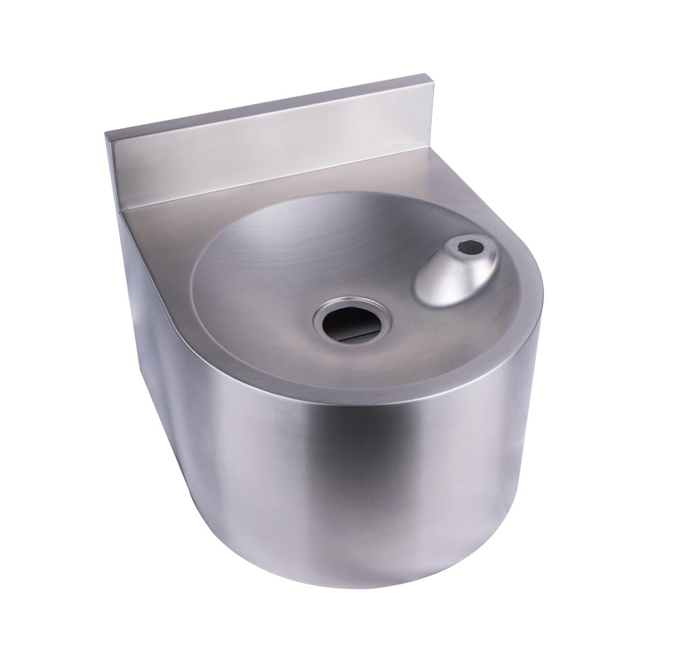 3Monkeez Round Wall Mounted Drinking Fountain with Bubbler Landing - HBR-DF