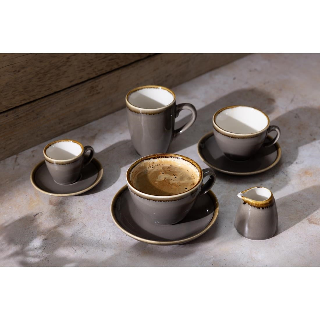 Olympia Kiln Coffee Cups Smoke 340ml - HC392