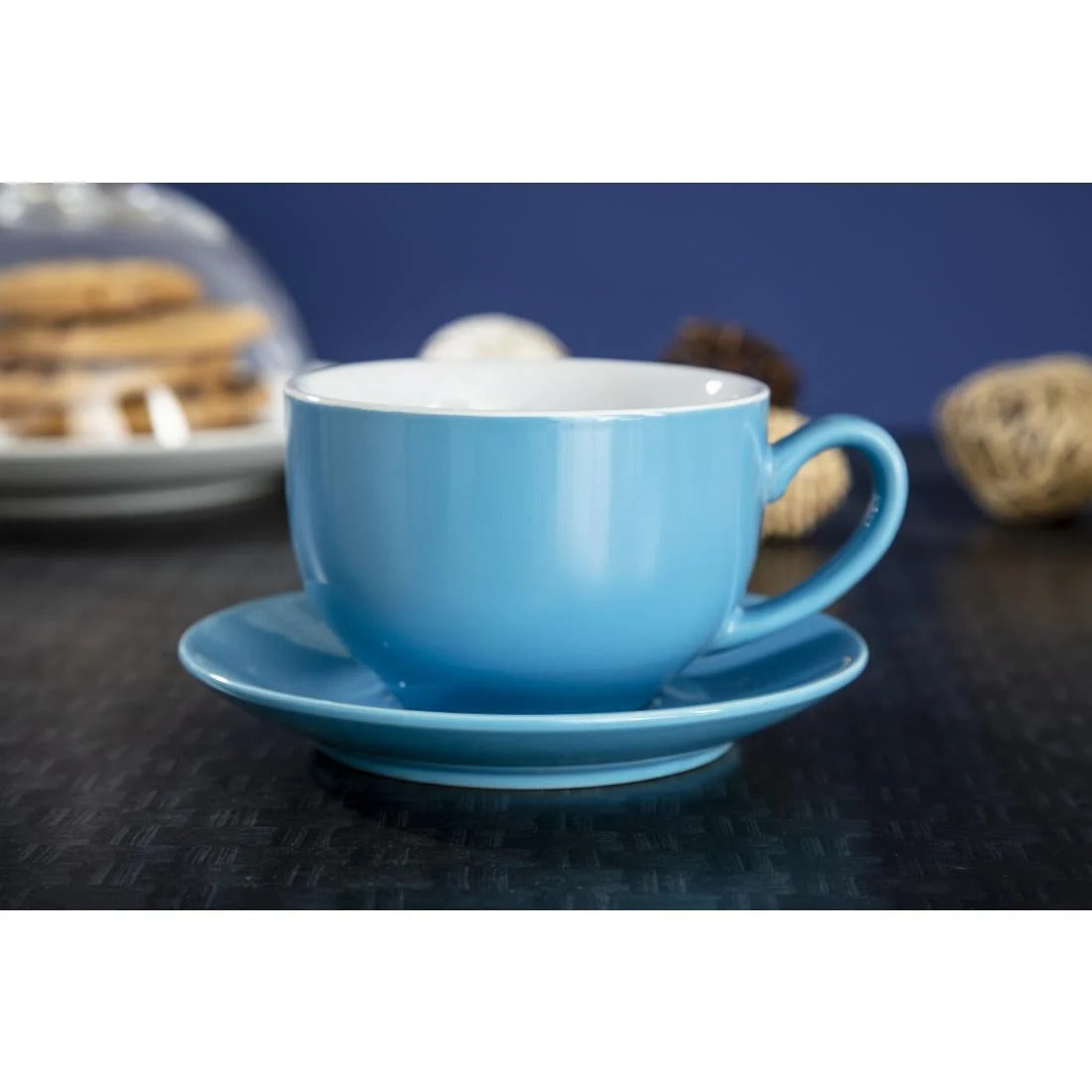Olympia Cafe Cappuccino Cup Blue - 340ml (Box 12) - HC404