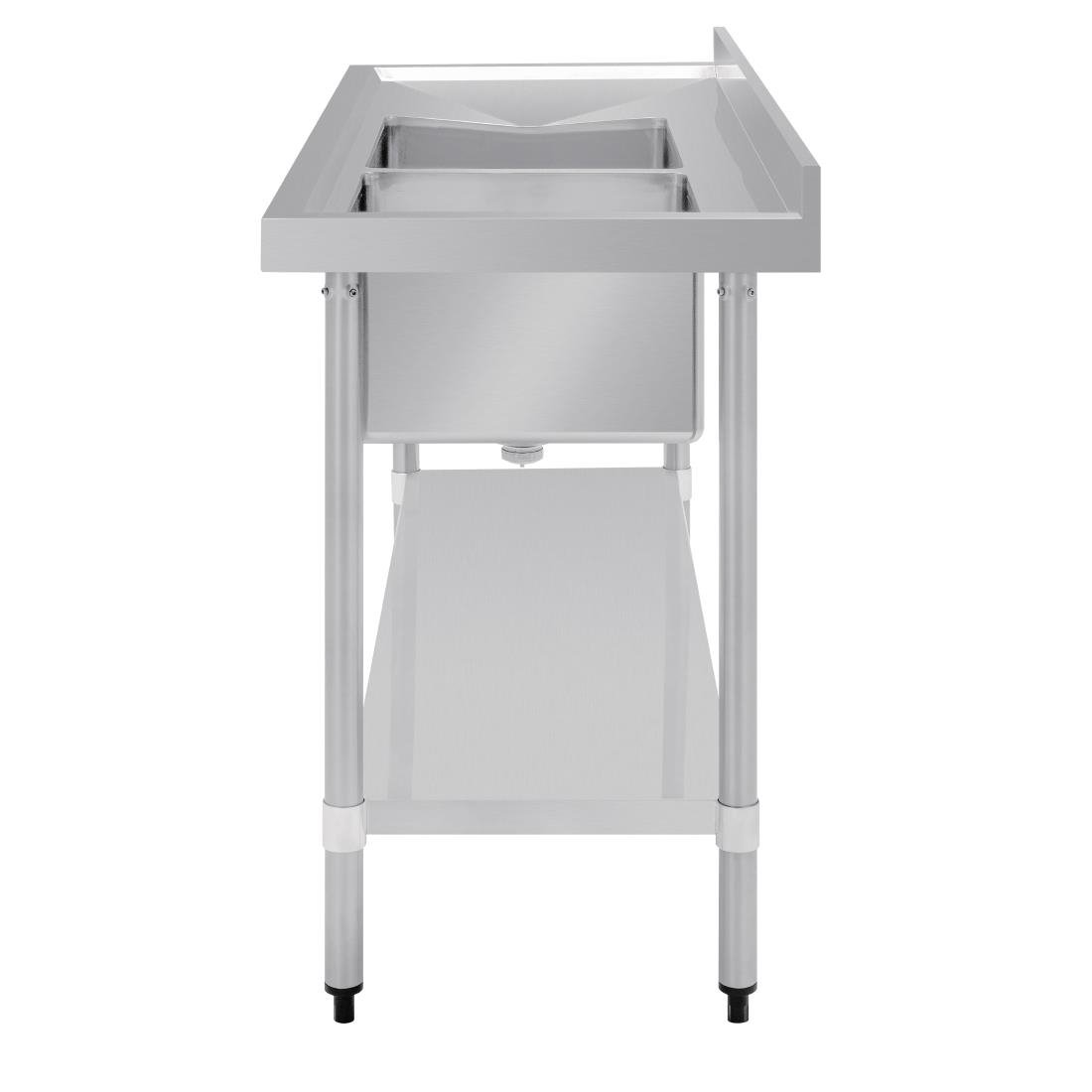 Vogue Double Bowl Sink L/H Drainer - 1500mm 90mm Drain - HC905