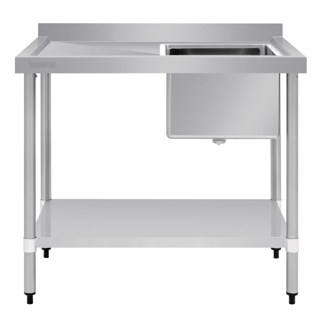Vogue Single Bowl Sink L/H Drainer - 1000mm x 700mm 90mm Drain - HC913
