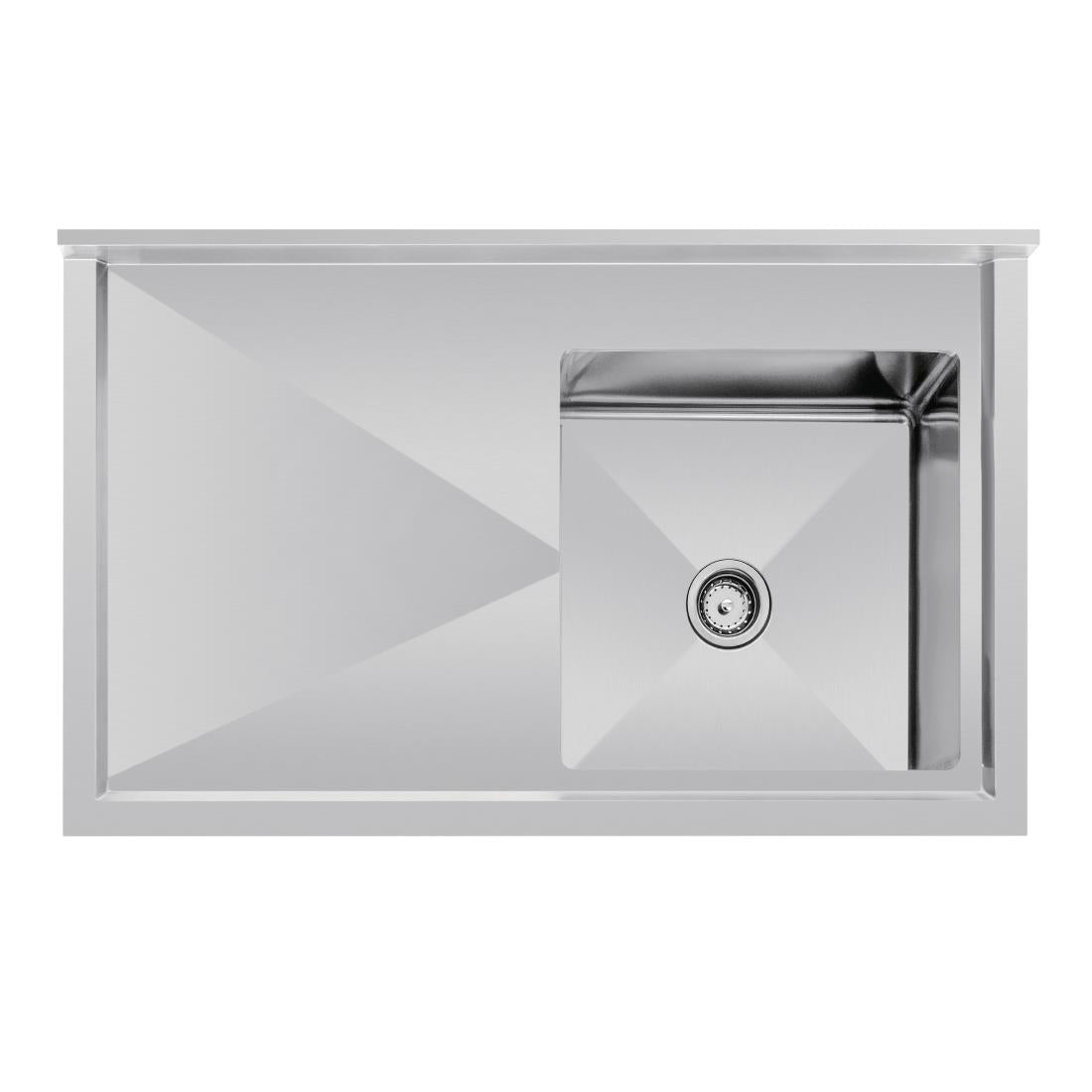 Vogue Single Bowl Sink L/H Drainer - 1200mm x700mm 90mm Drain - HC914