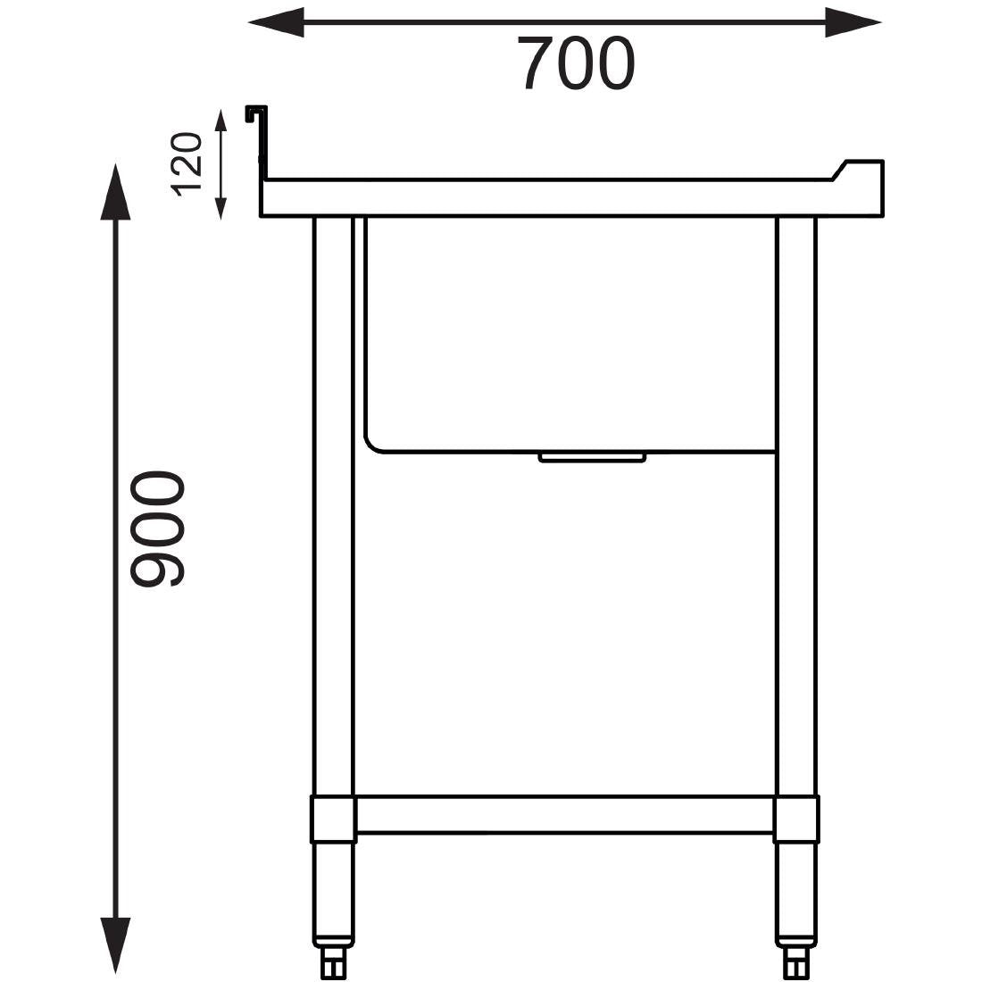Vogue Double Bowl Sink R/H Drainer - 1800mm x 700mm 90mm Drain - HC919