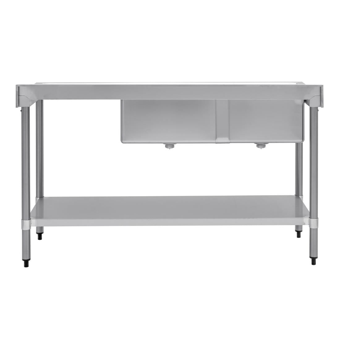 Vogue Double Bowl Sink R/H Drainer - 1500mm x 700mm 90mm Drain - HC916