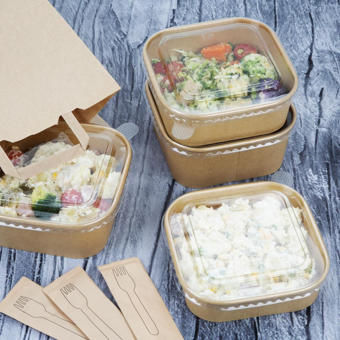 Fiesta Recyclable Square Container Bases 1200ml (300 Pack) - HW017