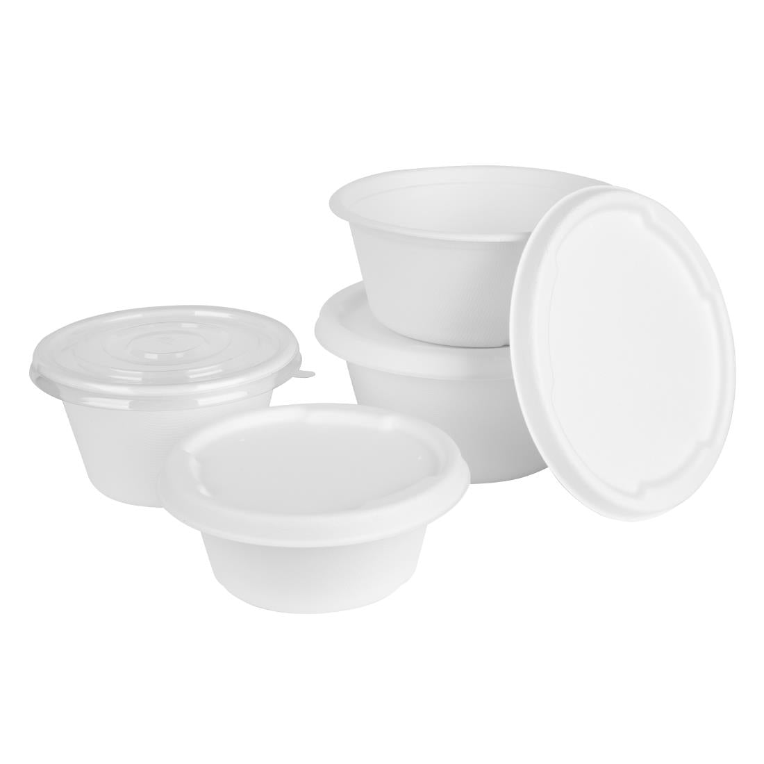 Fiesta Compostable Bagasse Lids for 750/900ml Bowl Bases (50 Pack) - HW027