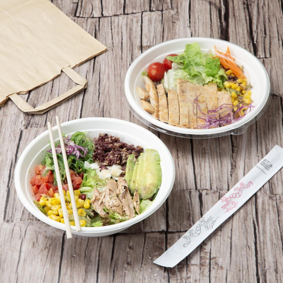 Fiesta Compostable Bagasse Poke Bowl Bases 710ml (50 Pack) - HW028