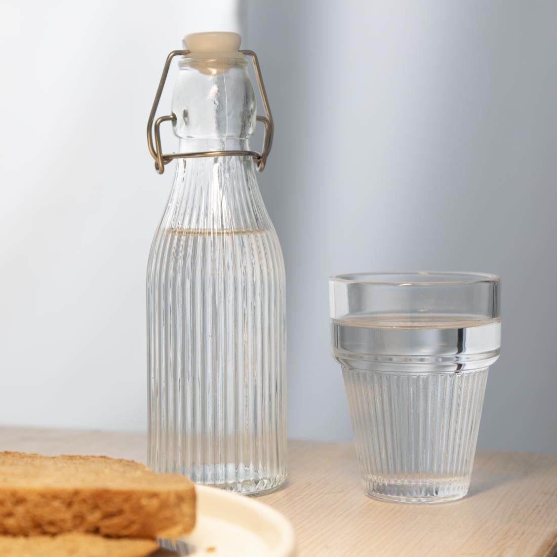 Olympia Ridged Stacking Tumblers 150ml (6 pack) - HW797